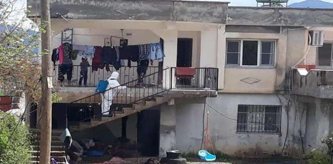 Karantina alt?nda bulunan evler dezenfekte edildi